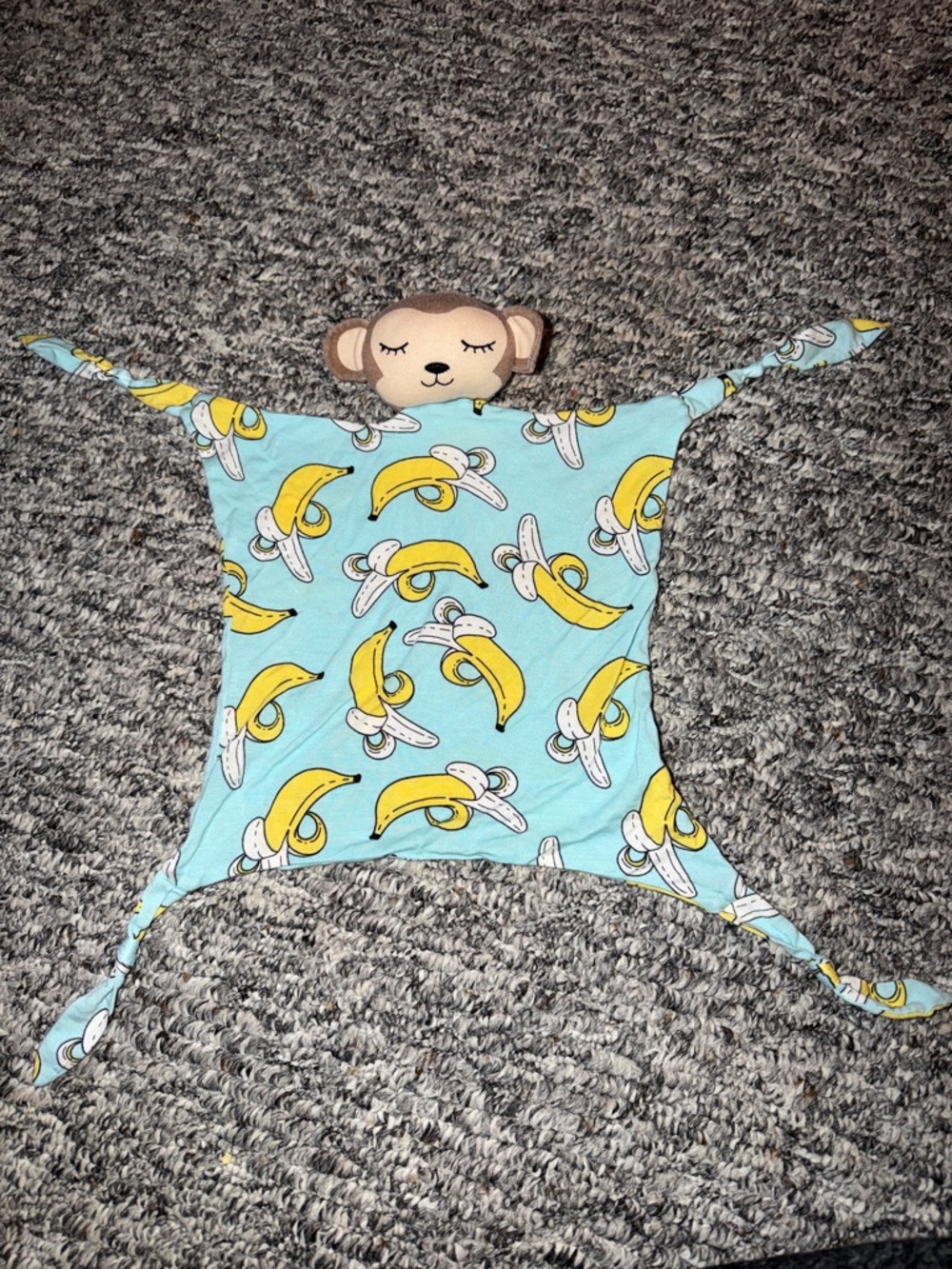 Little Sleepies Light Blue Lovey with Yellow Banana Print